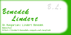 benedek lindert business card